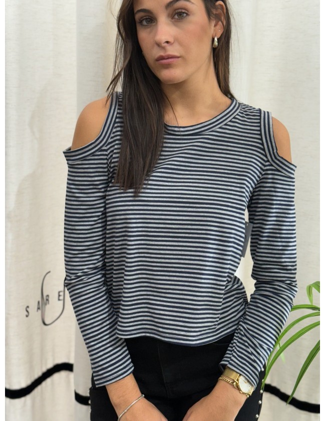 CAMISETA HOMBROS RAYAS