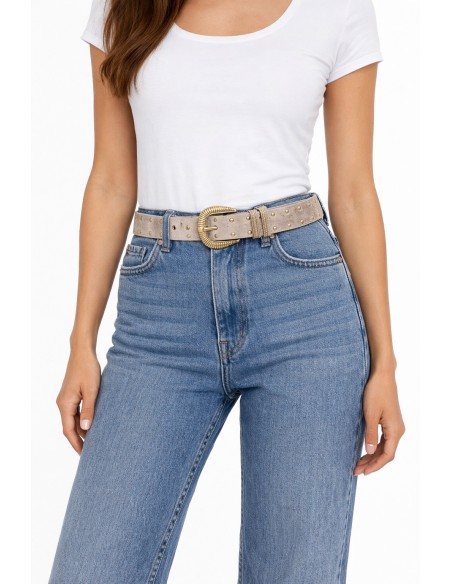 CINTURON PIEL TACHUELAS