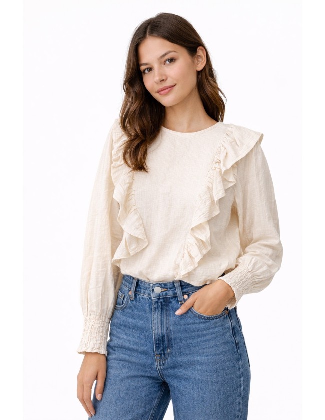 BLUSA LISA VOLANTES LATERALES