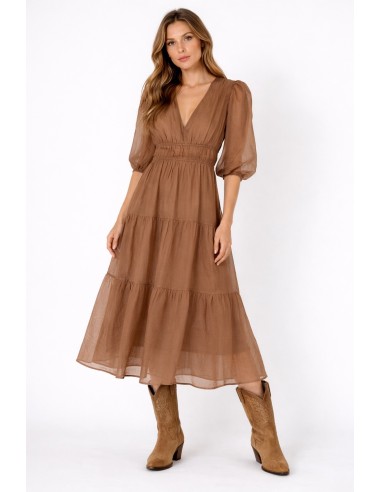 VESTIDO GASA MEDIA MANGA