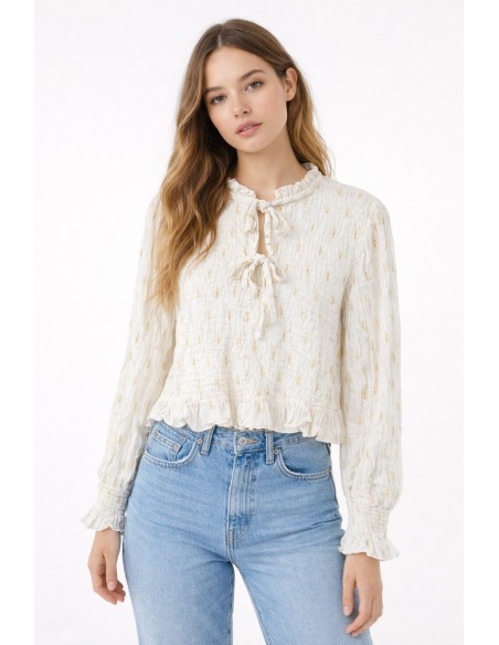 BLUSA ESTAMPADA BRILLO TIRAS