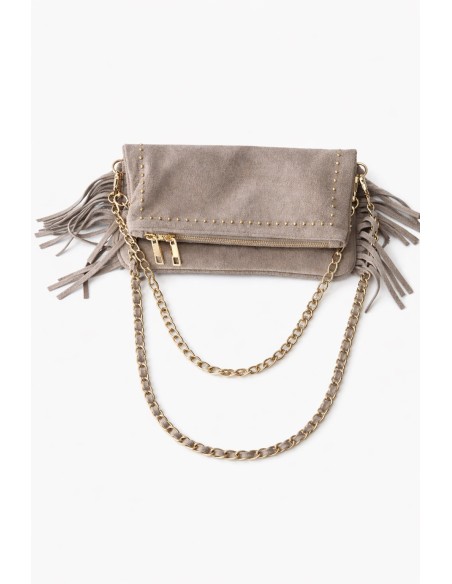 BOLSO PIEL ANTE FLECOS TACHUELAS