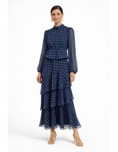 VESTIDO GASA CUADROS