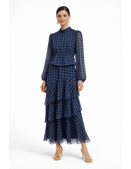 VESTIDO GASA CUADROS