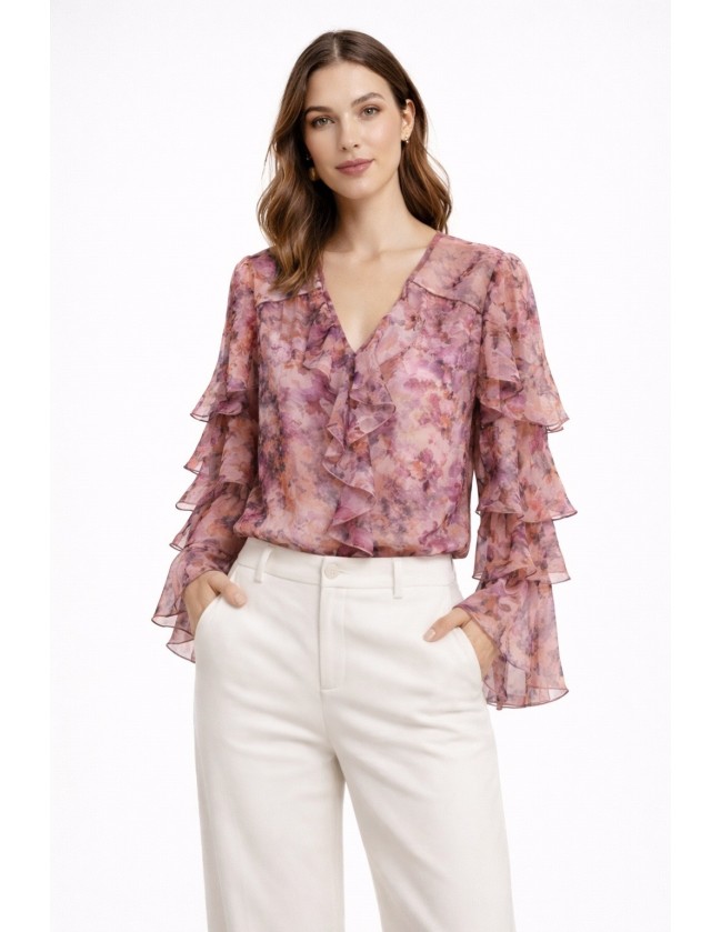BLUSA GASA VOLANTE FLORAL