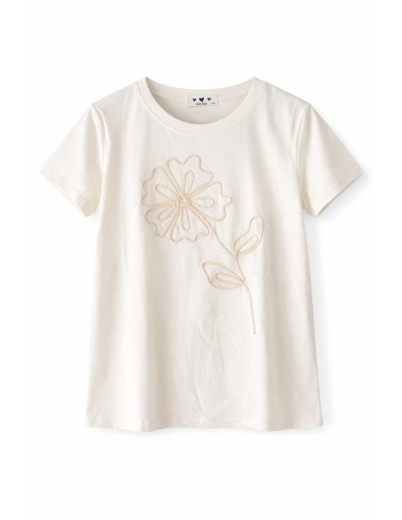 CAMISETA RELIEVE FLOR