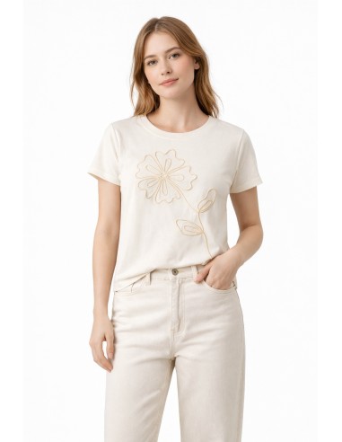 CAMISETA RELIEVE FLOR