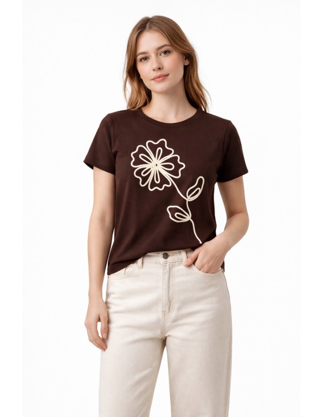 CAMISETA RELIEVE FLOR