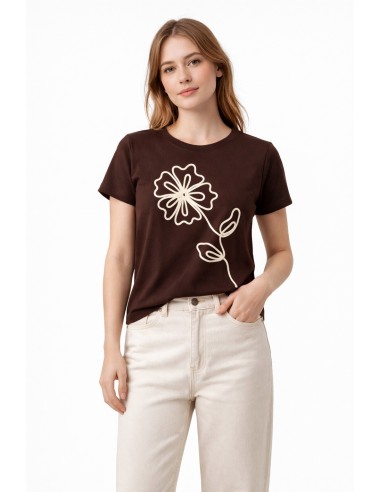 CAMISETA RELIEVE FLOR