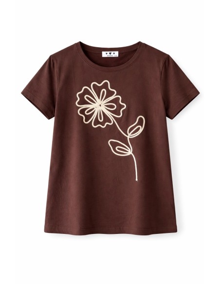 CAMISETA RELIEVE FLOR